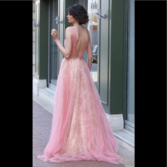 Modessa Couture Peach/Pink Prom Evening Gown  Size 6 Brand New with Tug - Picture 2 of 10